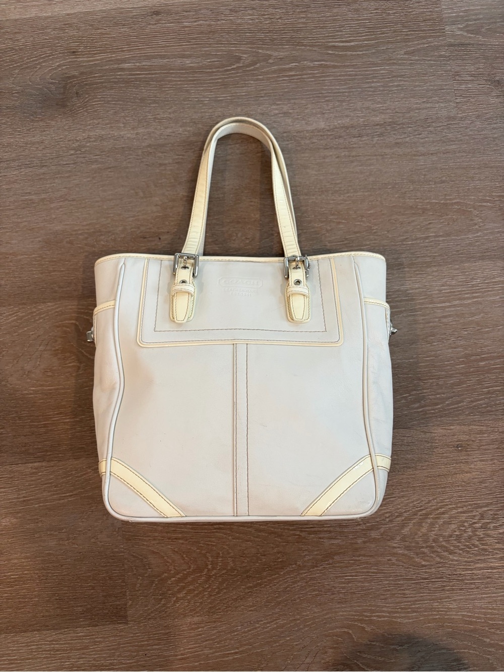 Coach White Leather Legacy Hampton Bag